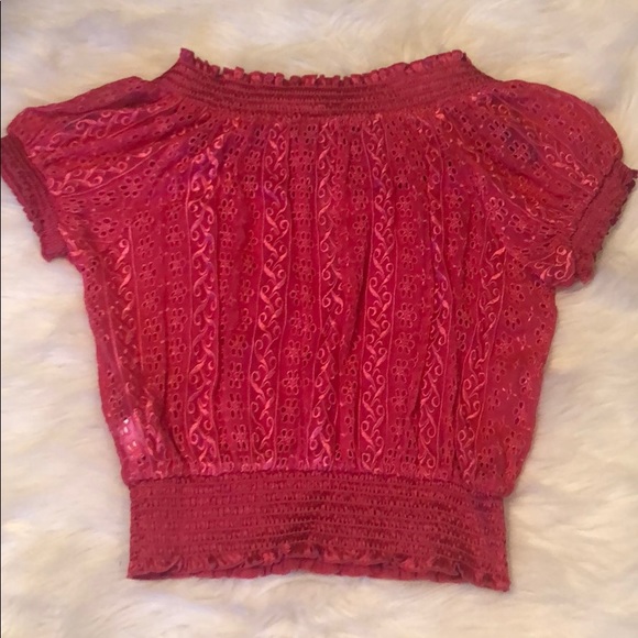 NWT Bebe Silk Keyhole Peasant Top - Picture 5 of 7